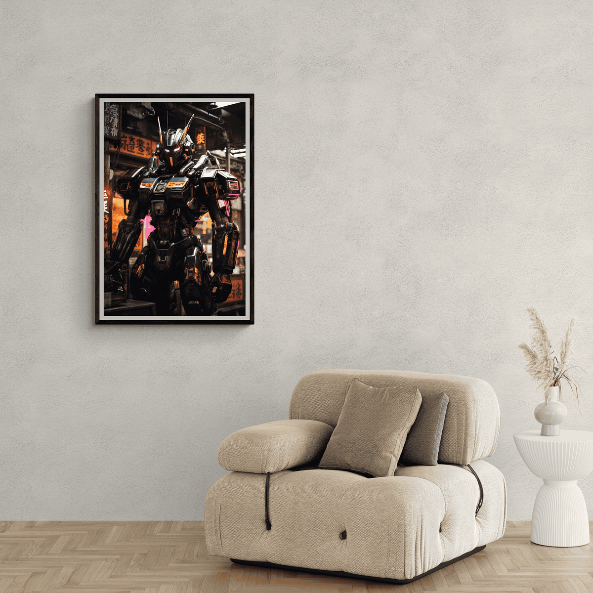 Gundam Abstract en un interior