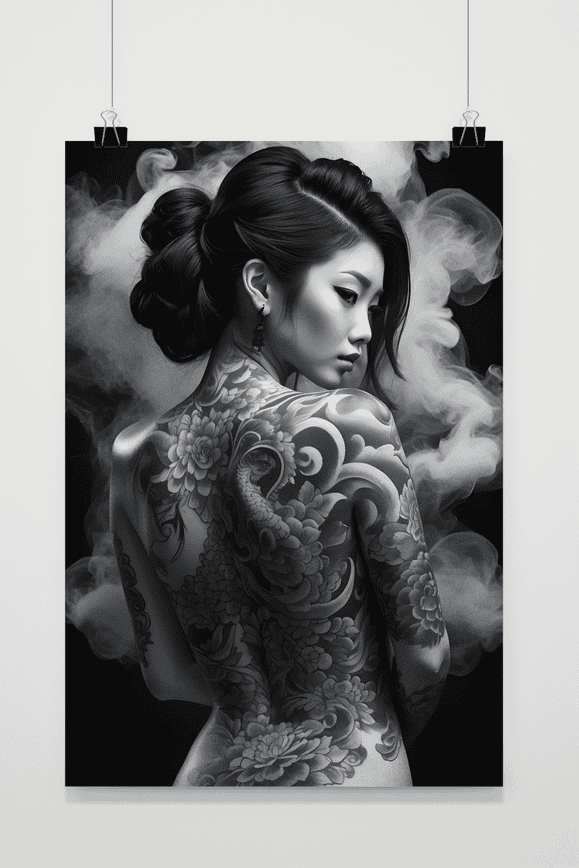 Affiche Tatouage Japonais Dos
