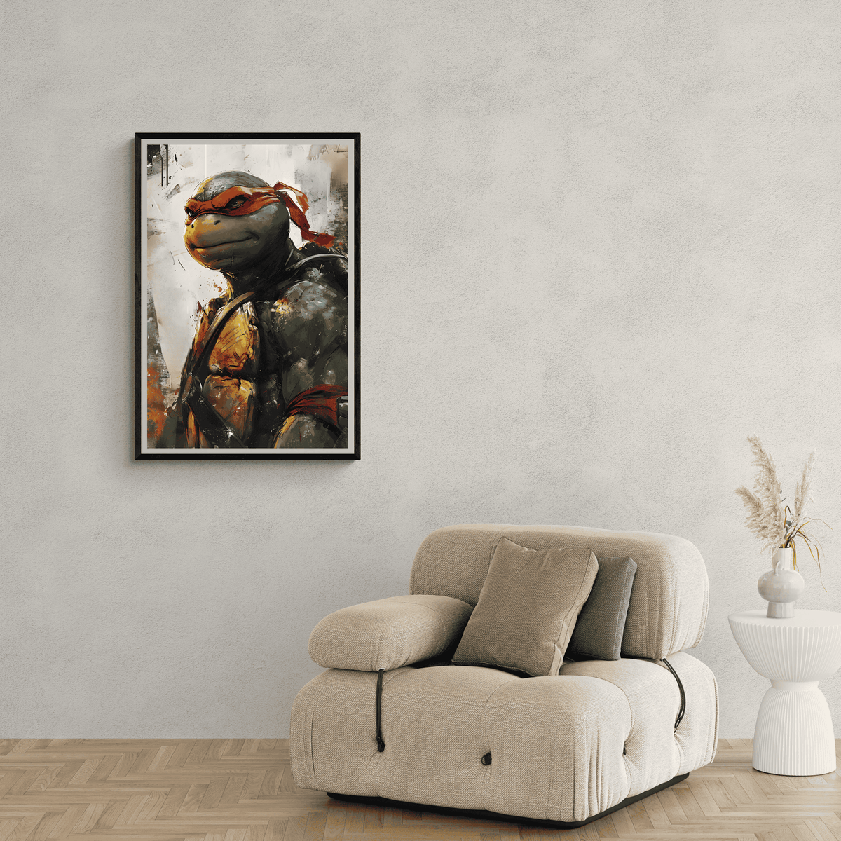 Raphael Ninja Turtles en un interior