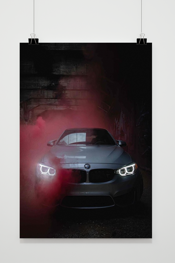 Póster BMW Humo Rojo de 25 Artstreet