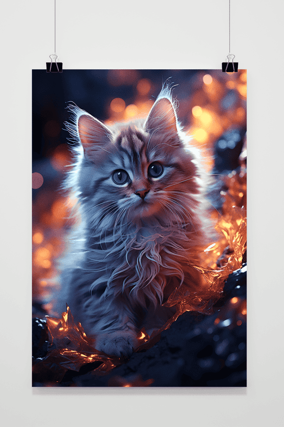 Póster Gatito Dorado de 25 Artstreet