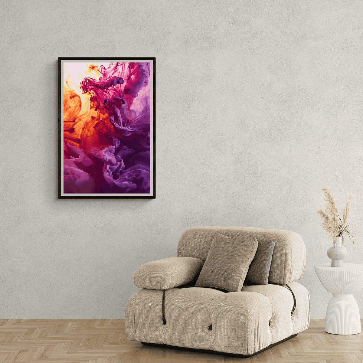 Fumée Rose dans un intérieur