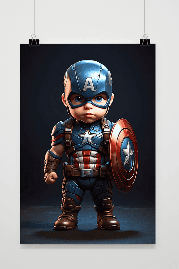 Baby Captain America poster