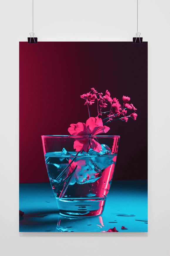 Cyan Magenta Glas Poster