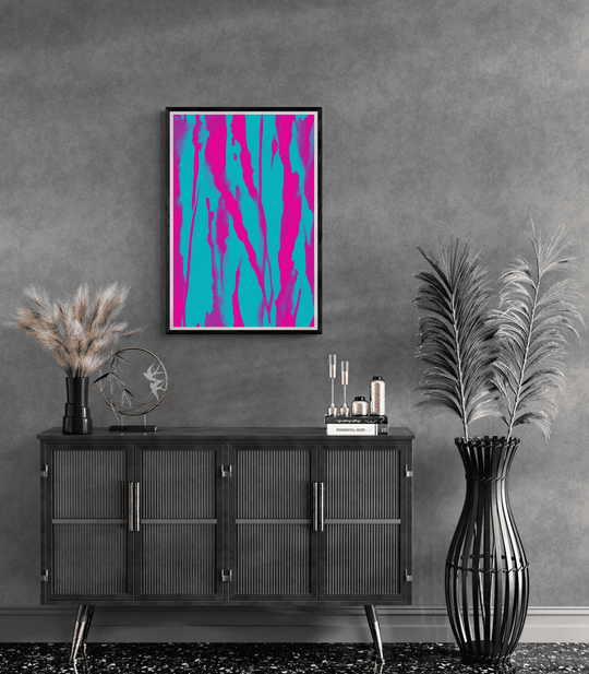 Cyan Magenta Abstract