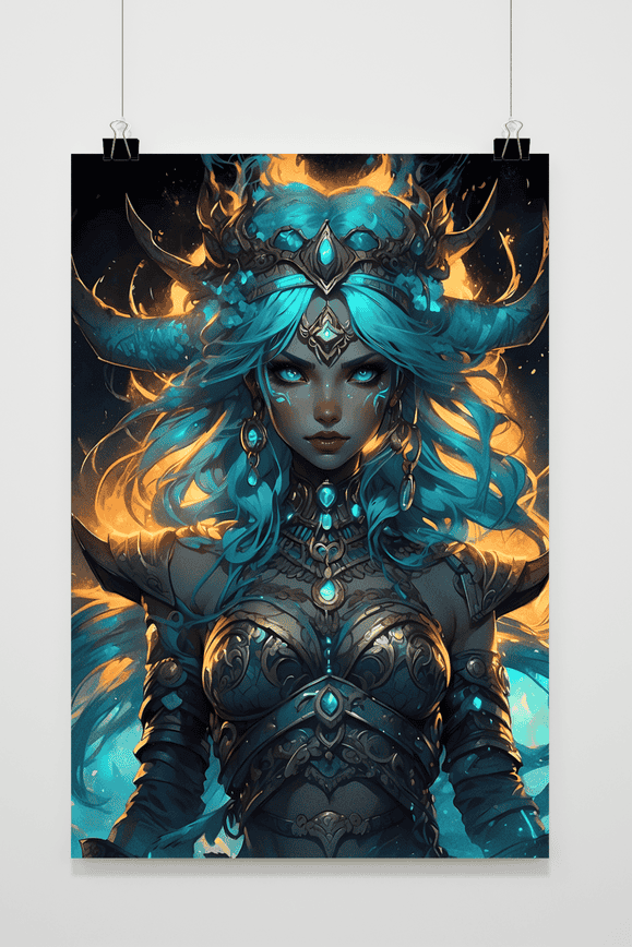 Anime Warrior Vrouw poster