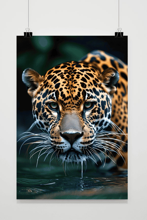 Affiche Jaguar qui Boit de 25 Artstreet