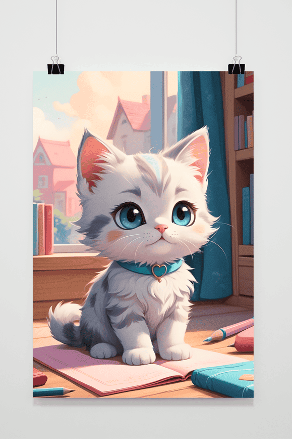 Póster Gato Anime Cartoon de 25 Artstreet