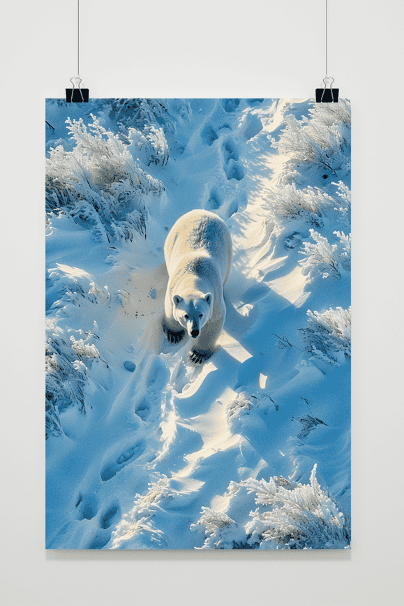 Póster Oso Polar en la Nieve de 25 Artstreet