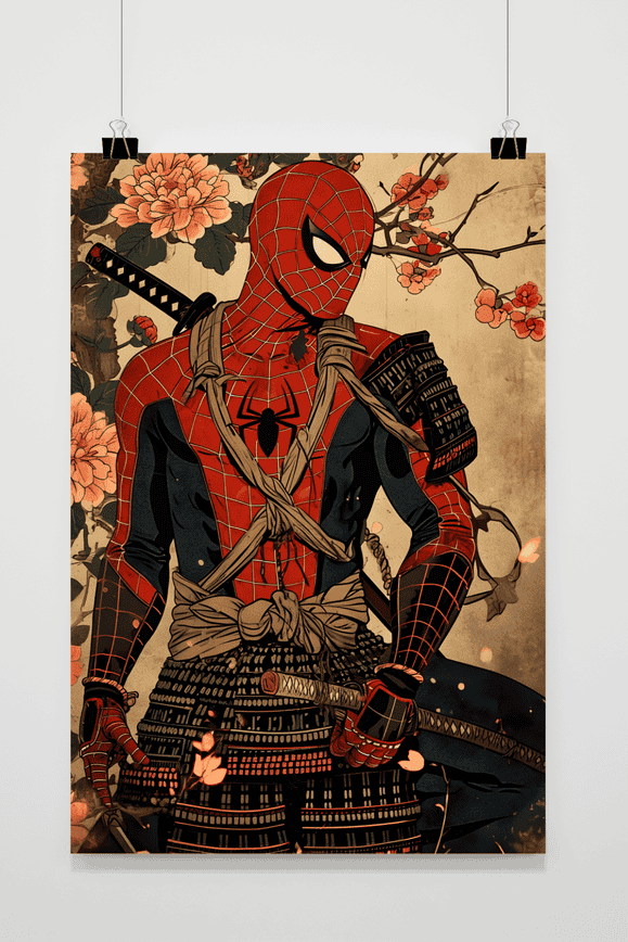 Affiche Samouraï Spiderman de 25 Artstreet