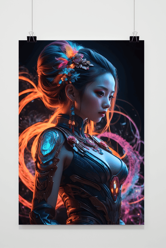 Oosterse Vrouw Sci-fi poster