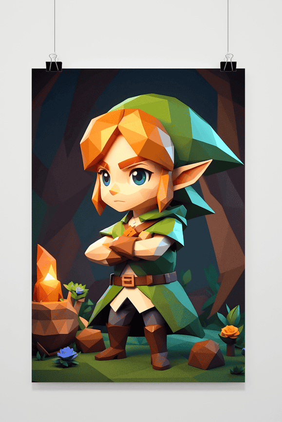 Affiche Link de Zelda de 25 Artstreet
