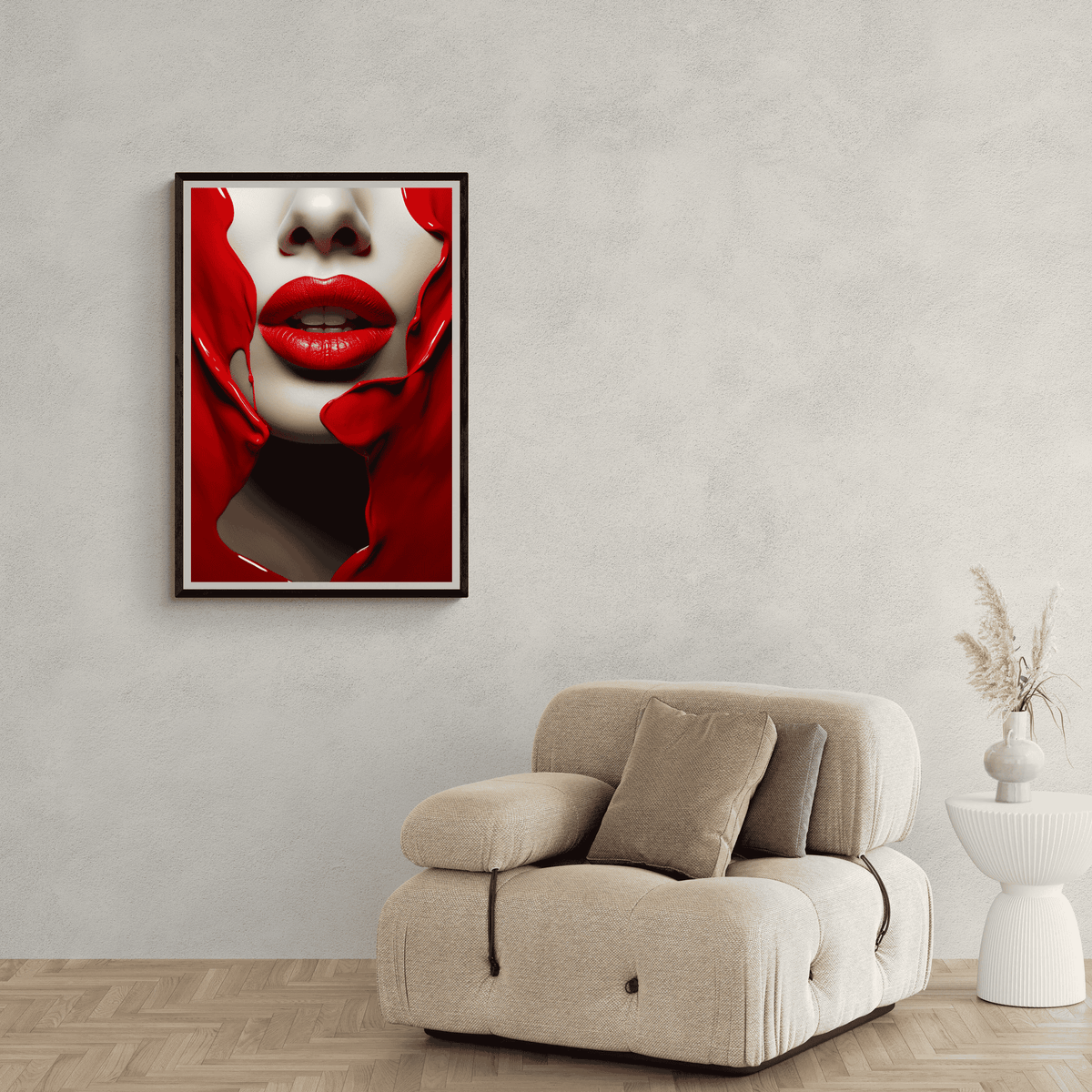 Lèvres Rouges dans un intérieur