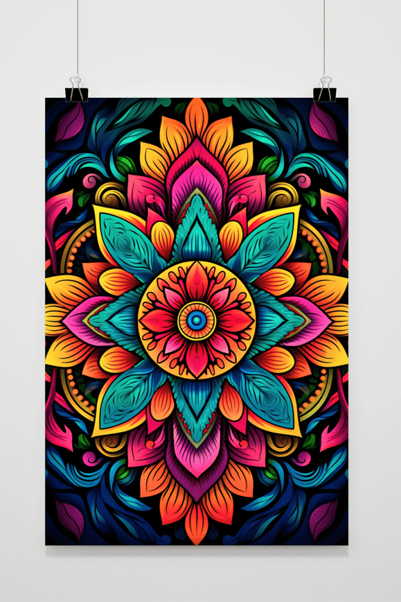Affiche Mandala Coloré de 25 Artstreet