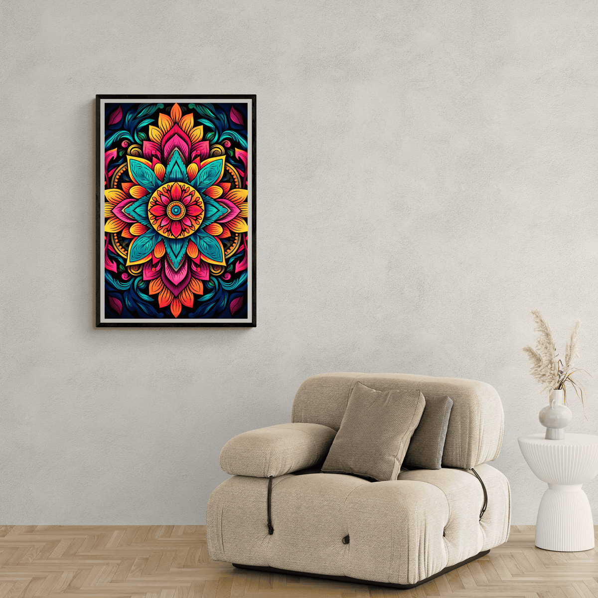 Mandala Coloré dans un intérieur