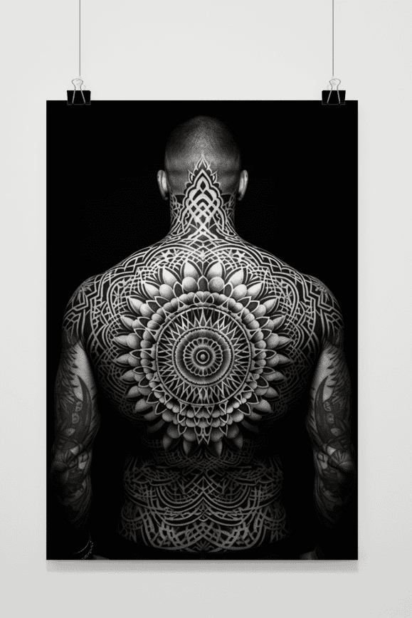 Póster Tatuaje Mandala Espalda