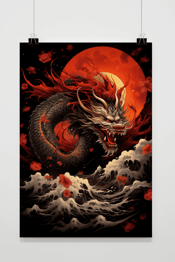 Póster Dragón Oriental de 25 Artstreet