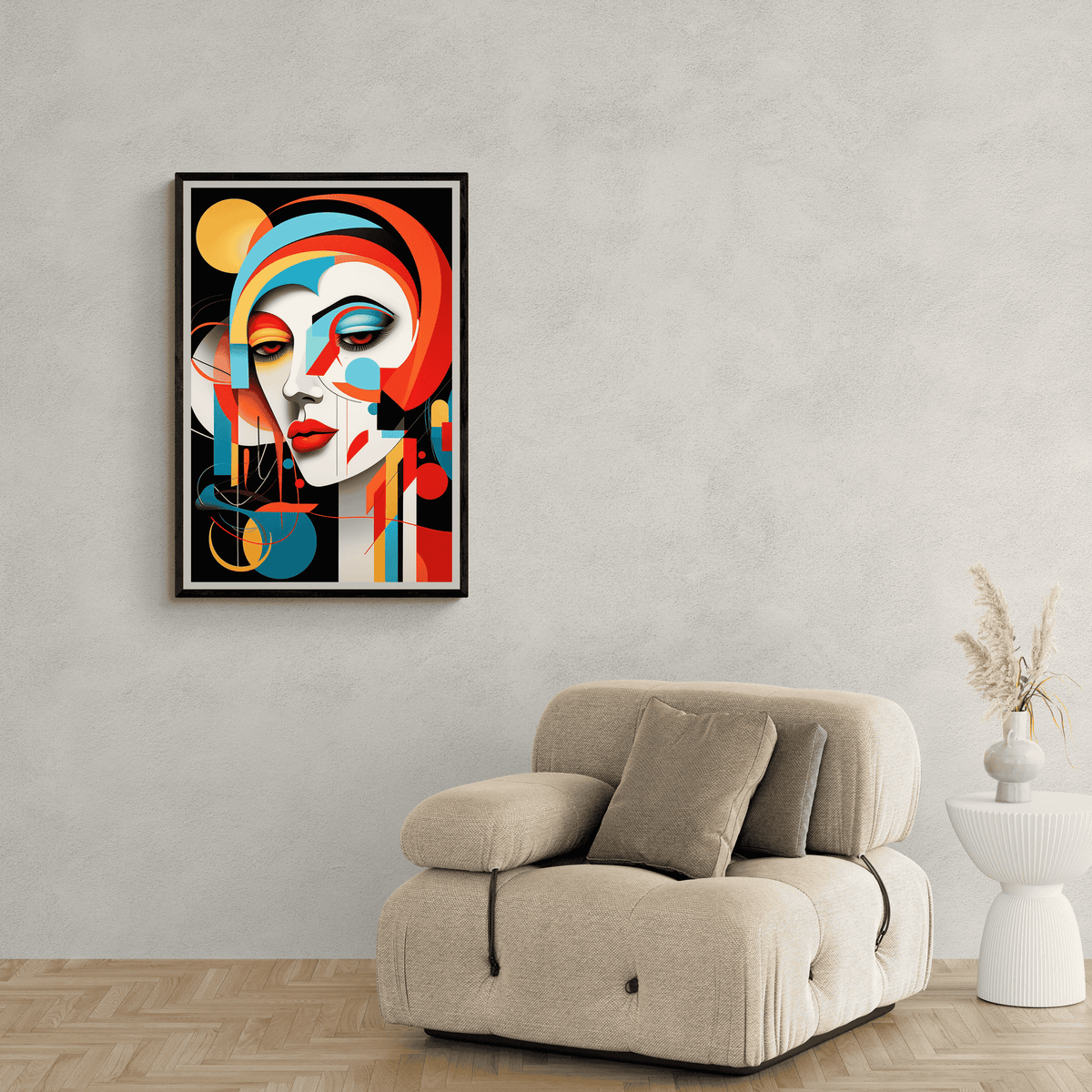 Mujer Abstracta en un interior