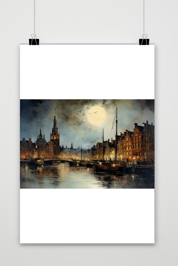 Póster Barcos en los Canales