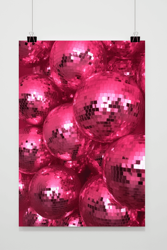 Póster Bolas de Disco Rosas de 25 Artstreet