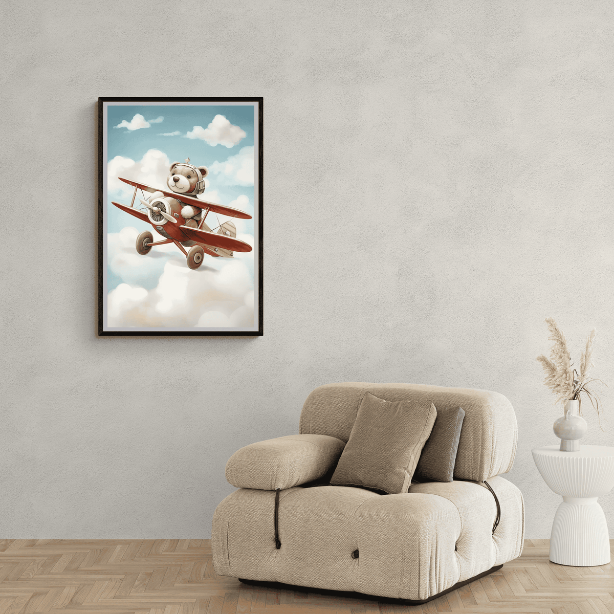 Osito Avión en un interior