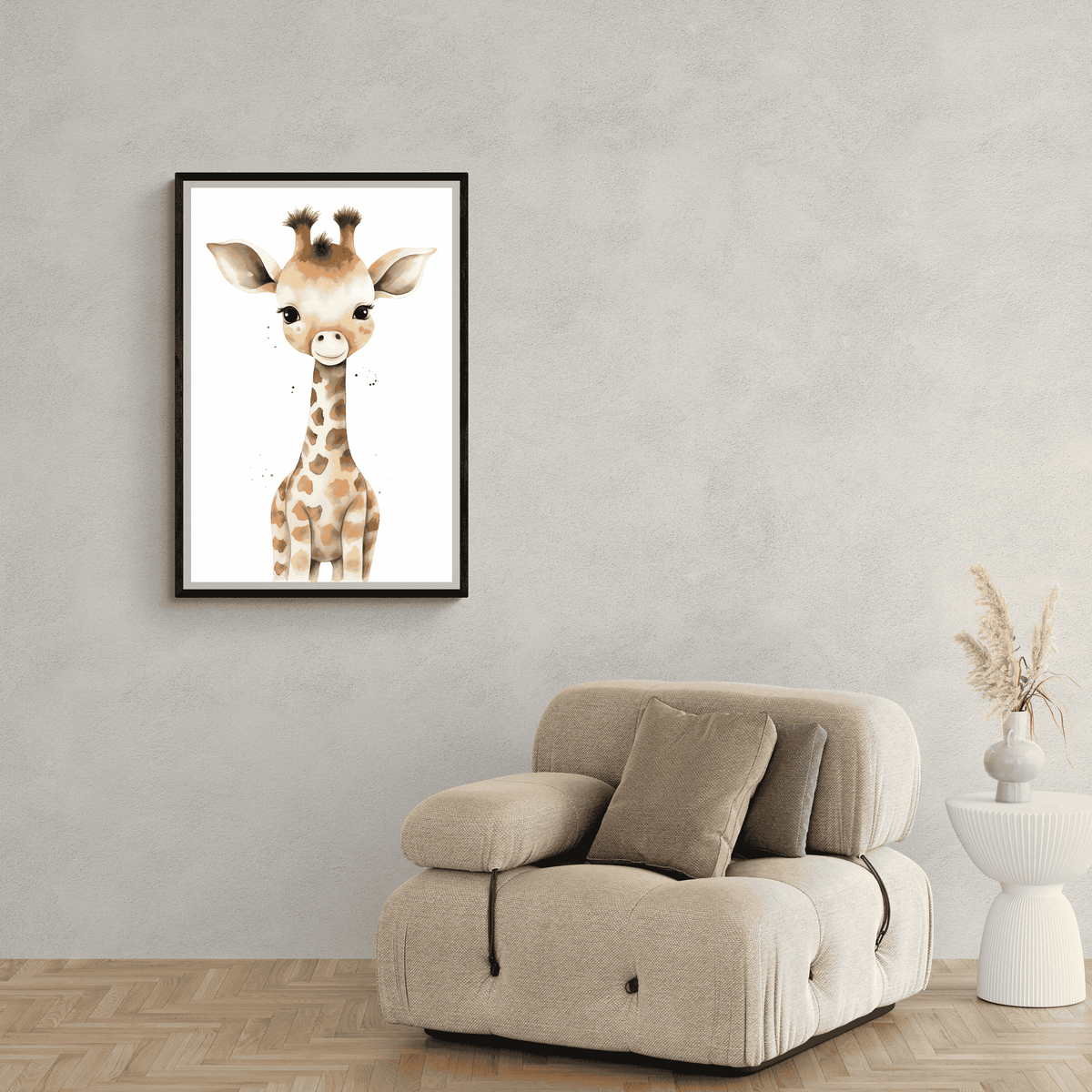 Baby Giraffe en un interior