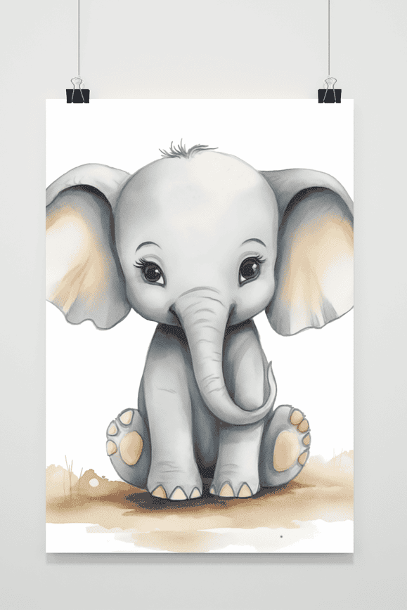 Affiche Bébé Éléphant