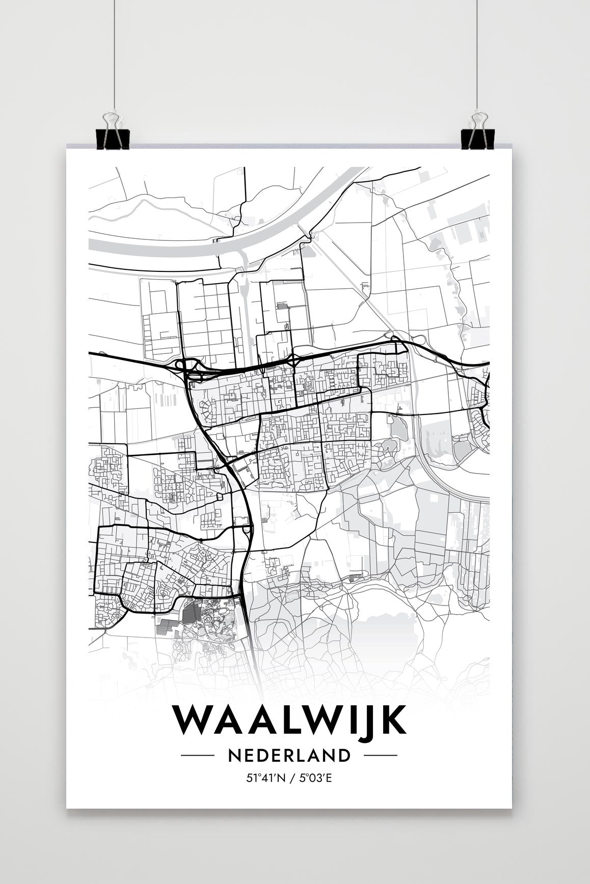 Póster Mapa de Waalwijk de 25 Artstreet