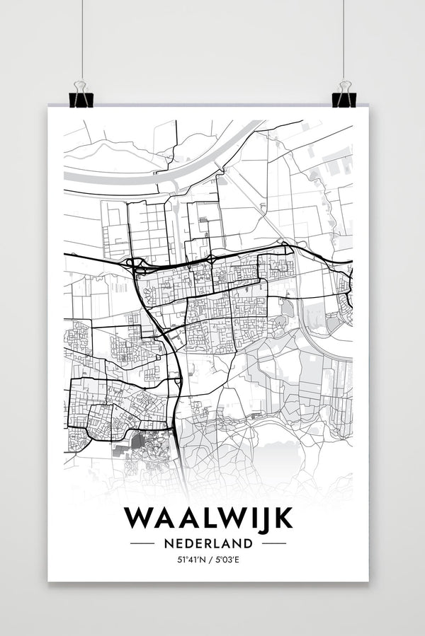 Póster Mapa de Waalwijk