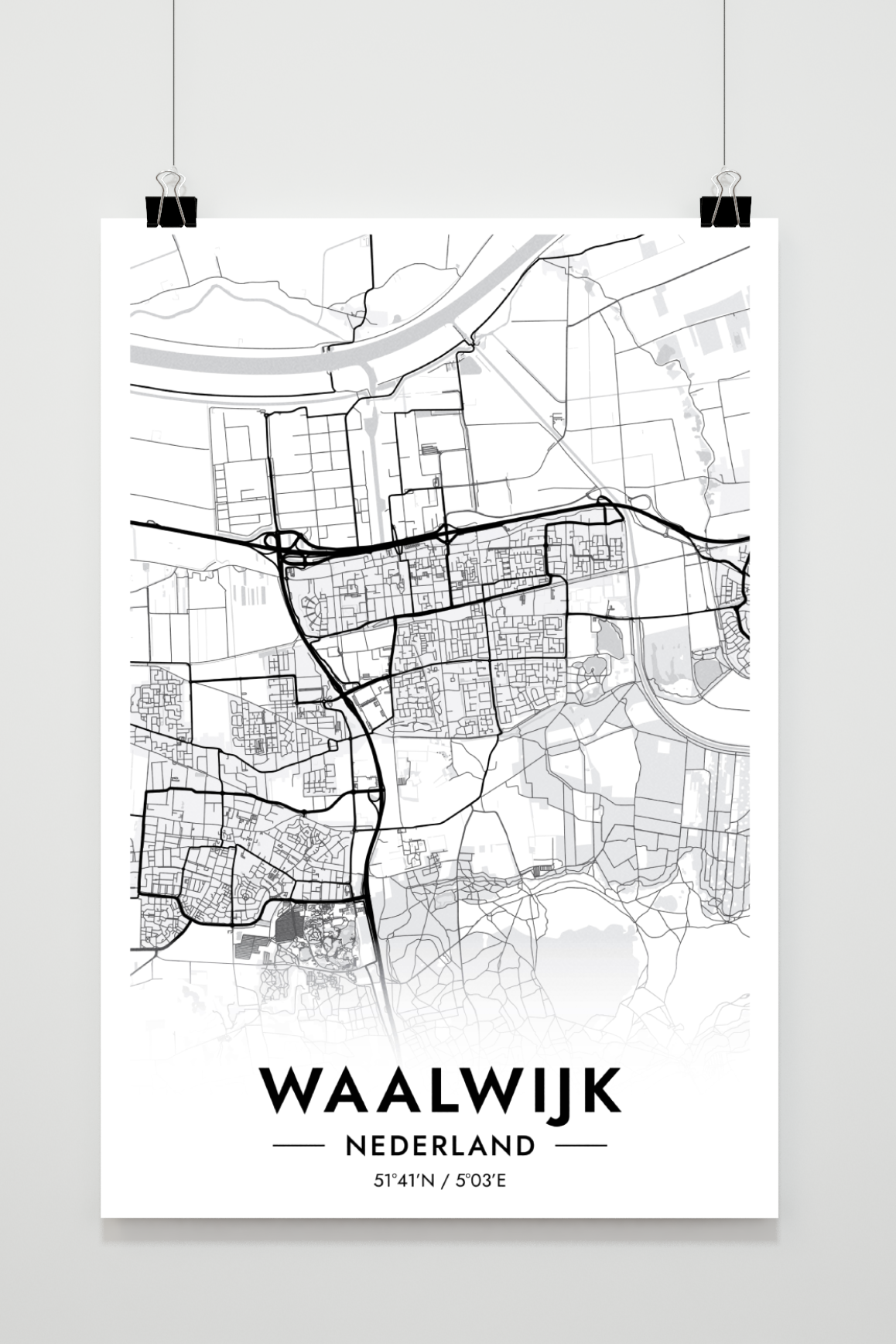 Mapa de Waalwijk en un interior