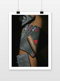 Sigaren Kaartspel poster met witte rand