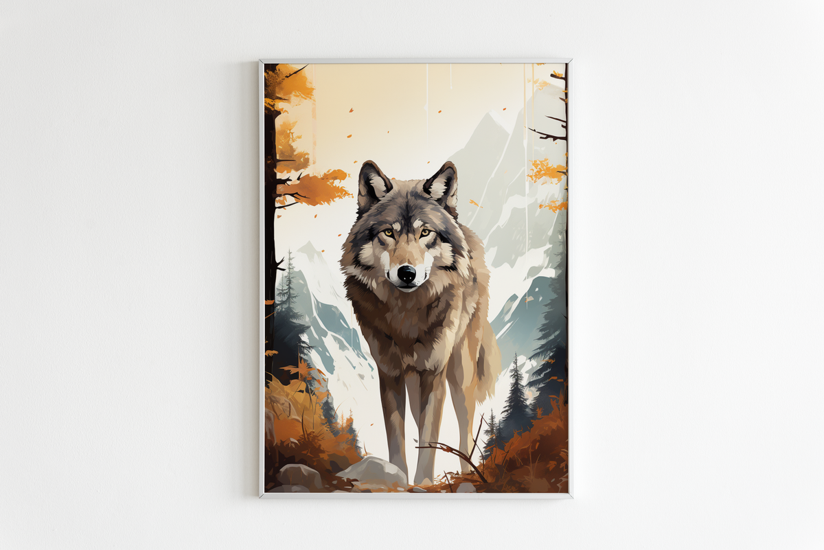 Lobo Bosque en un interior