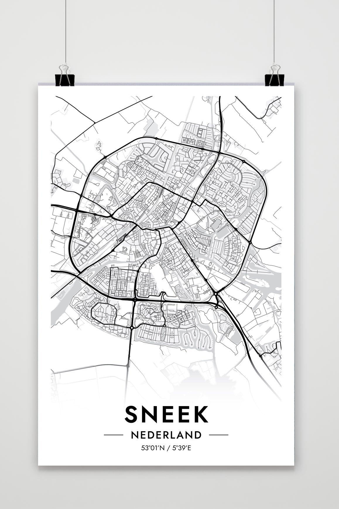 Póster Sneek Map de 25 Artstreet
