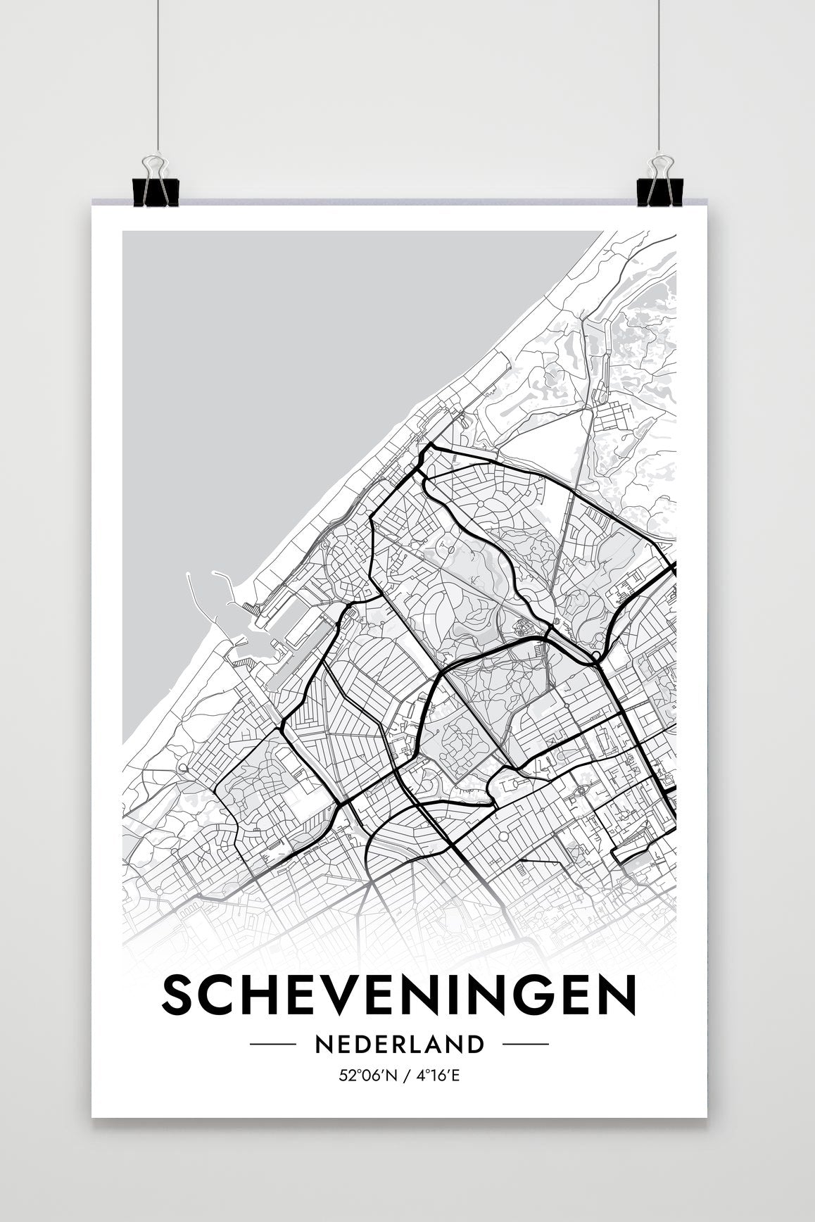 Póster Scheveningen Map de 25 Artstreet