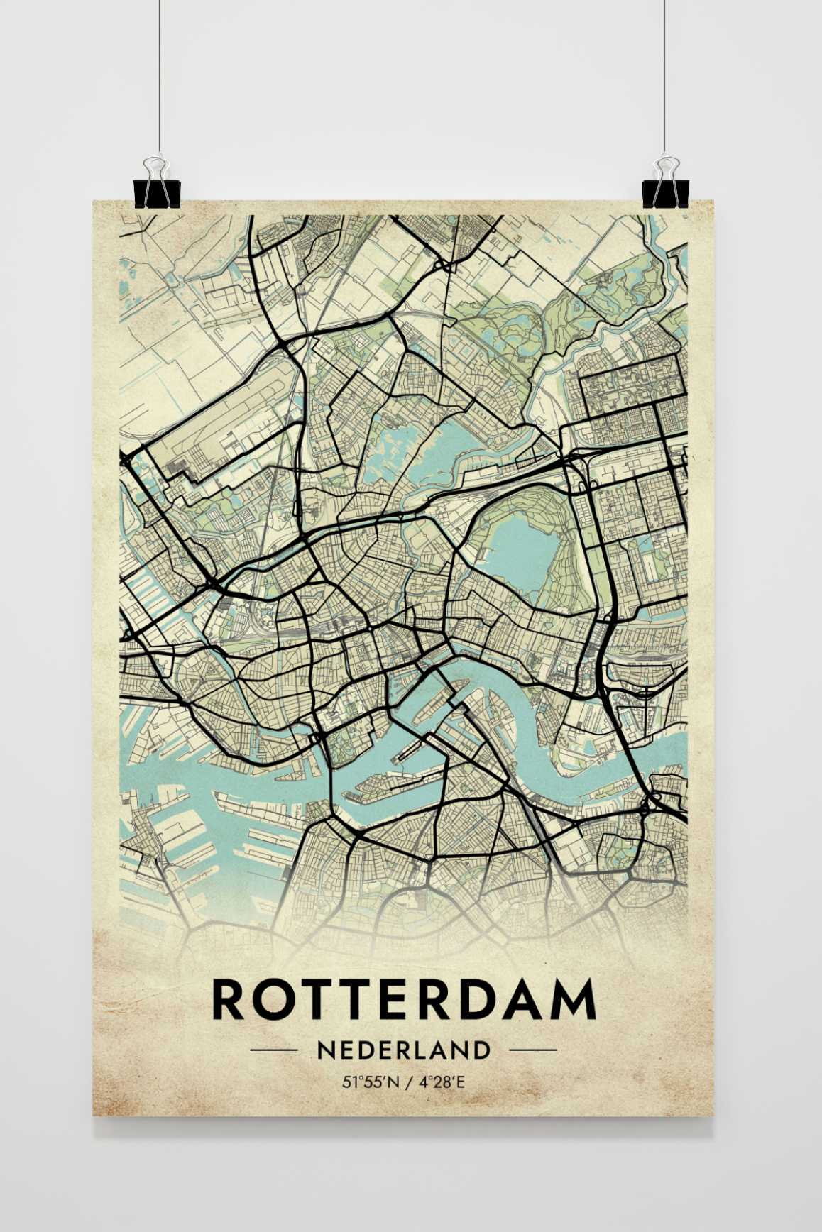 Póster Rotterdam Map de 25 Artstreet