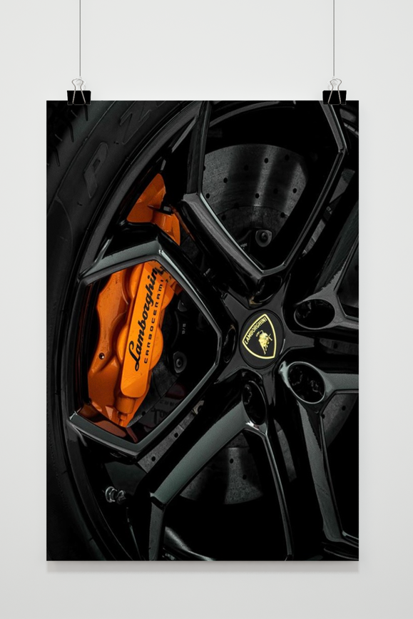 Lambo Remschijf Geel poster