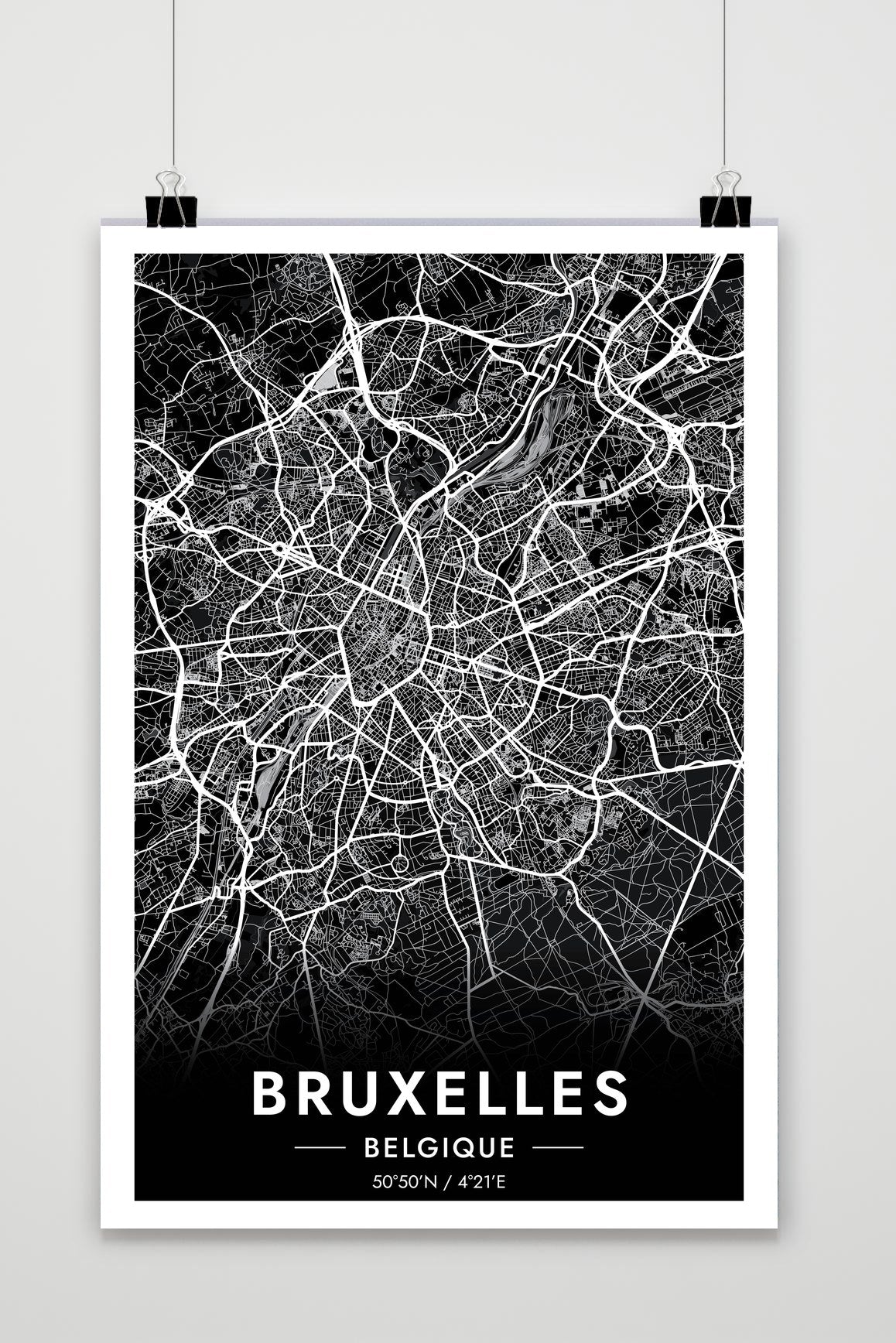 Póster Brussel Map de 25 Artstreet