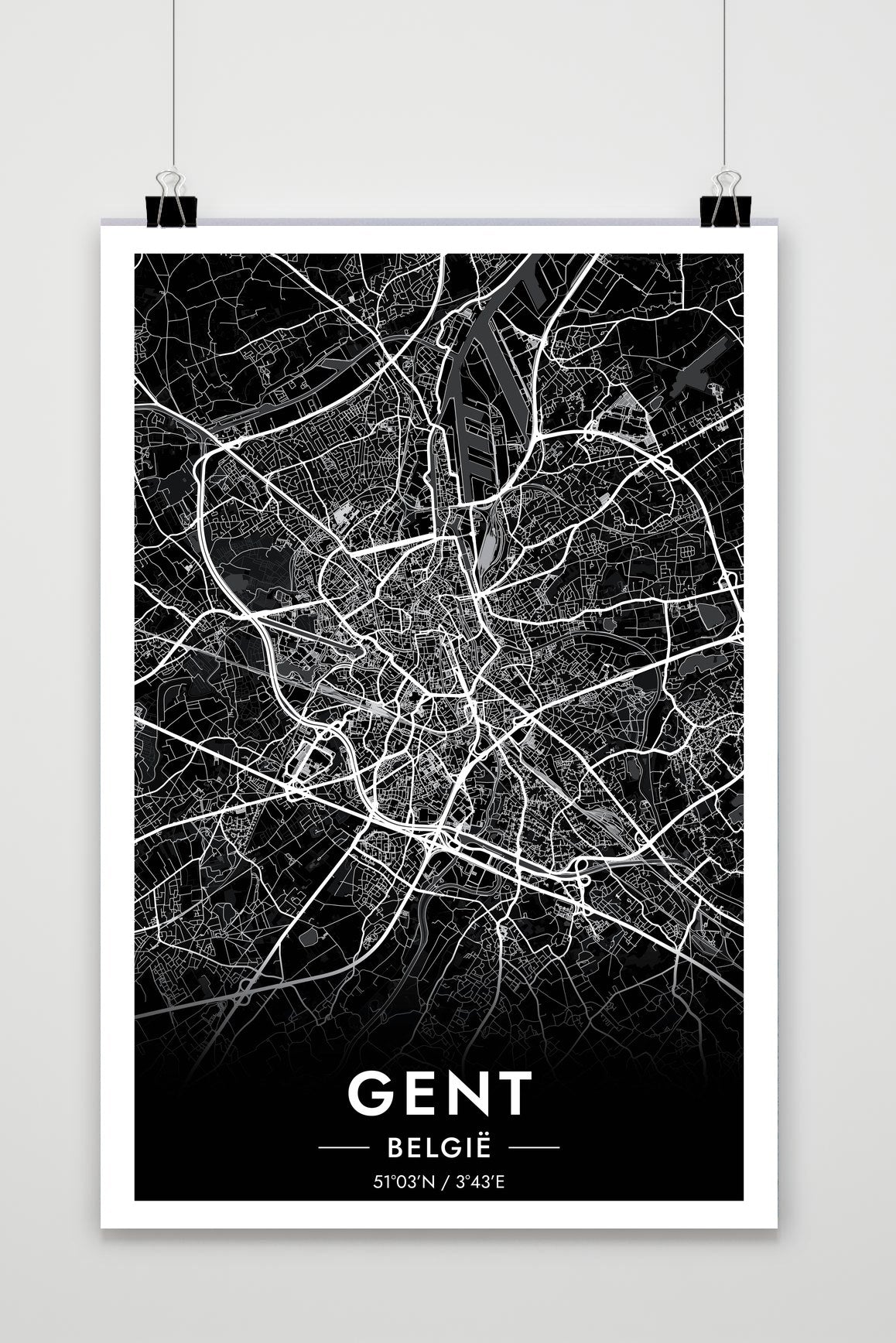Póster Gent Map de 25 Artstreet