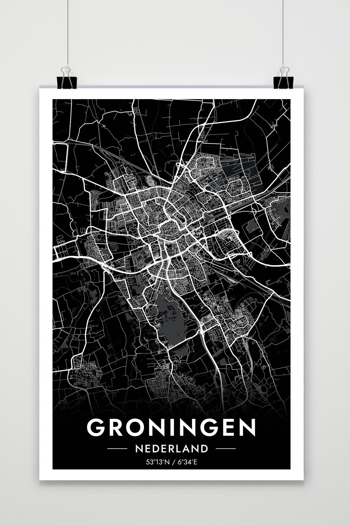 Affiche Groningen Map de 25 Artstreet