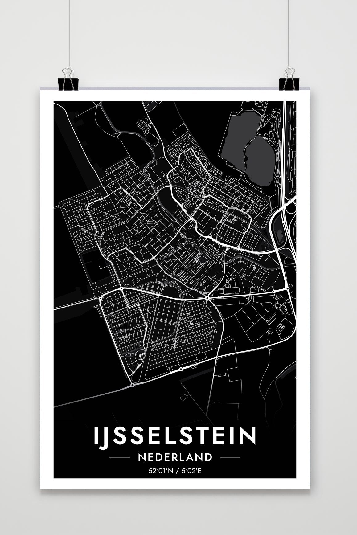 Póster Ijsselstein Map de 25 Artstreet