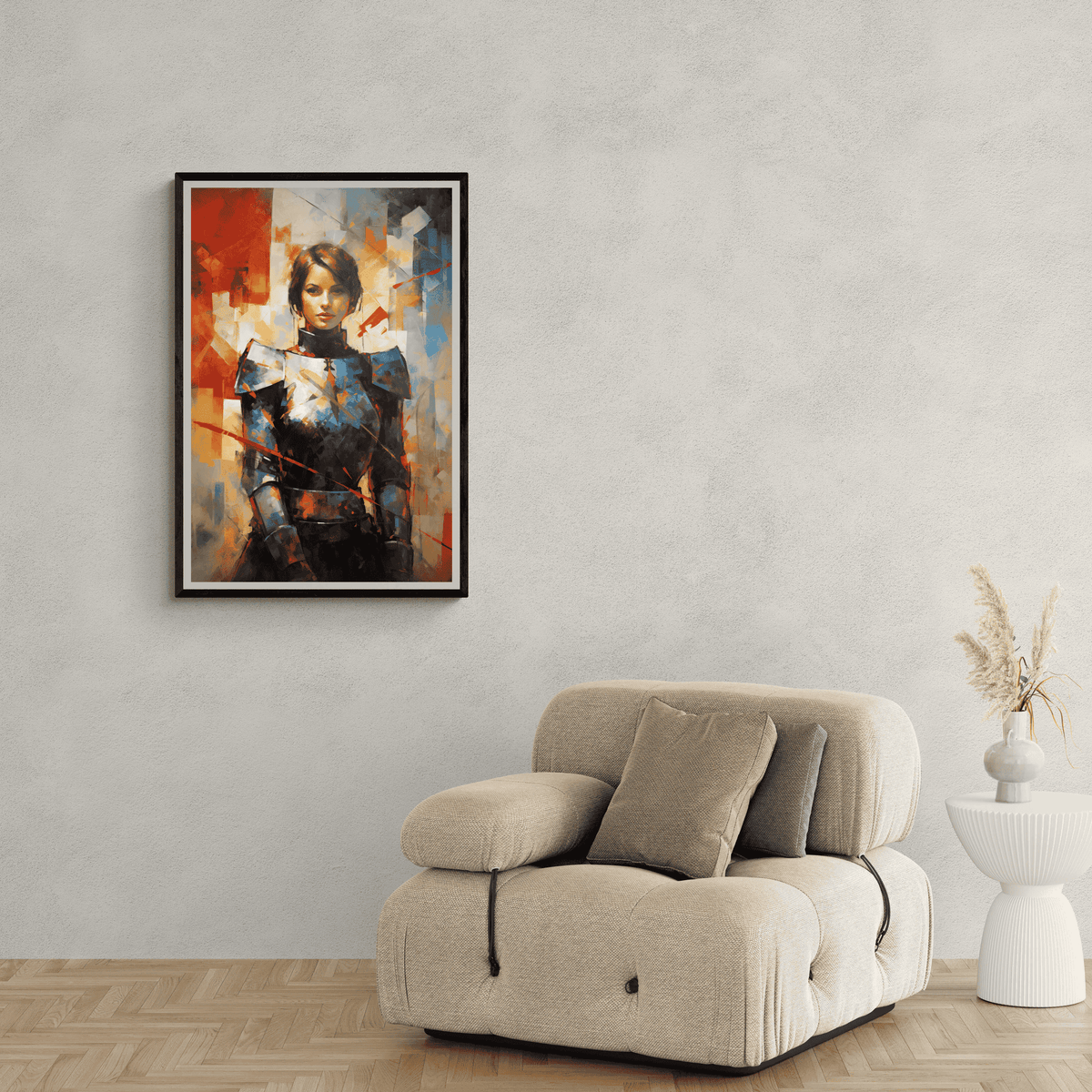 Ridder Verf Vrouw en un interior