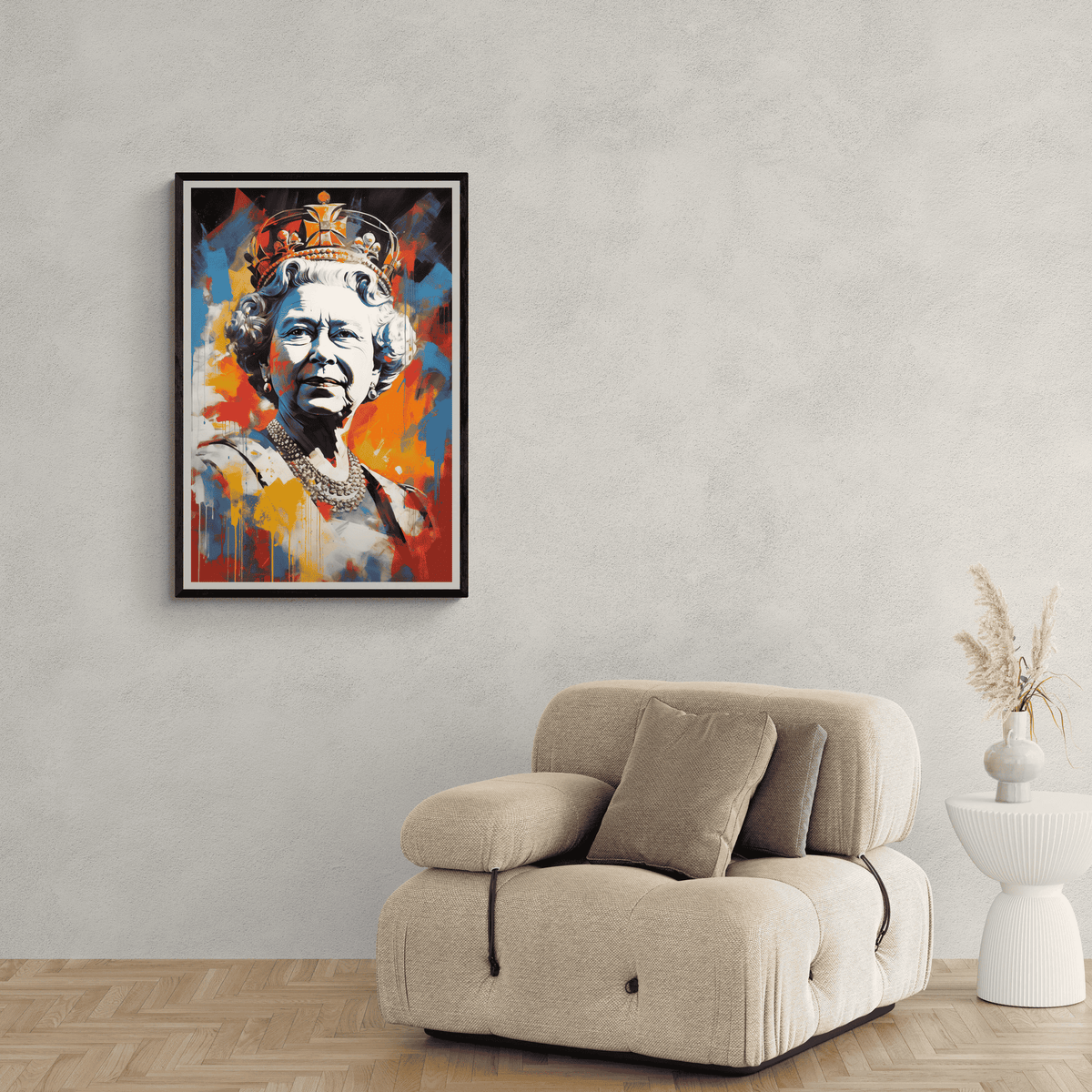 Queen Elisabeth dans un intérieur