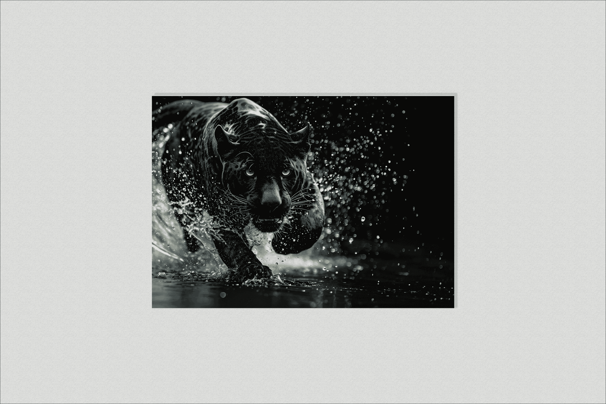 Pantera Negra en el Agua en un interior
