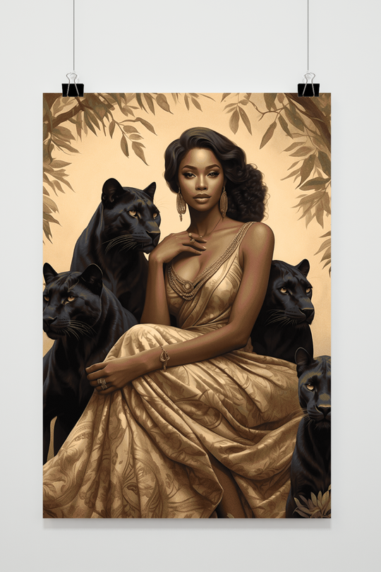 Woman with Panthers