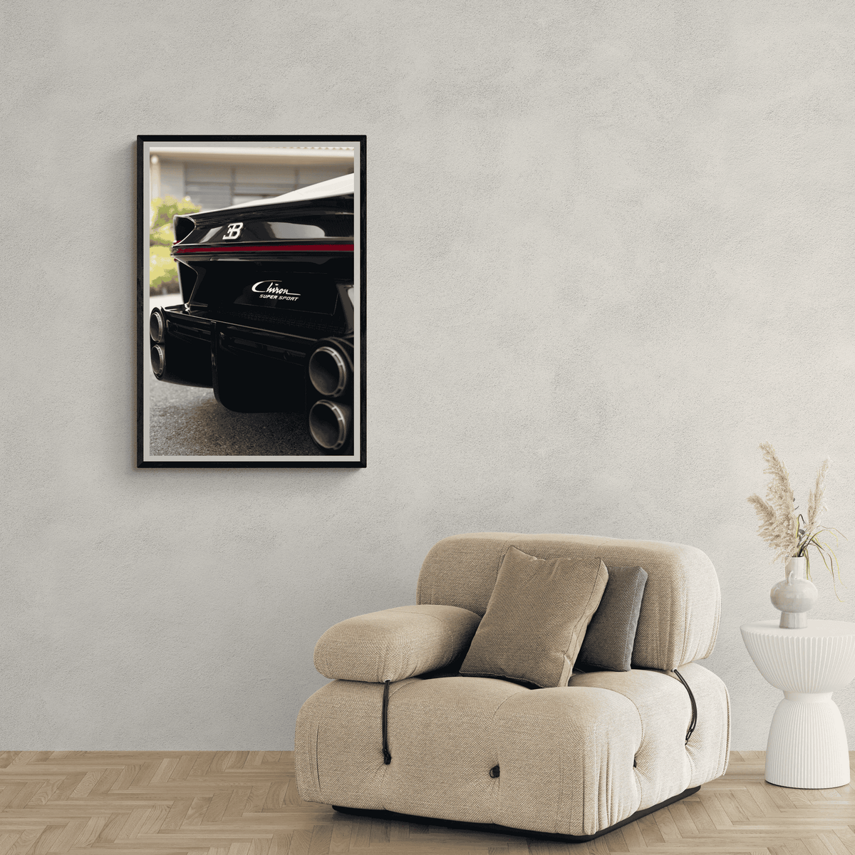 Bugatti Chiron en un interior