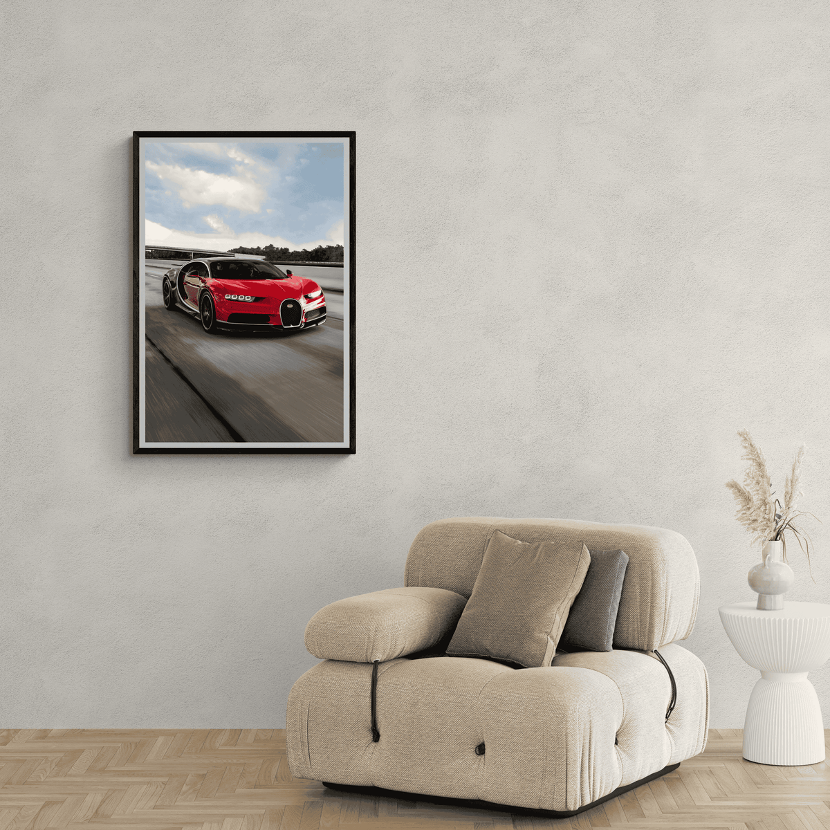 Bugatti Rouge dans un intérieur