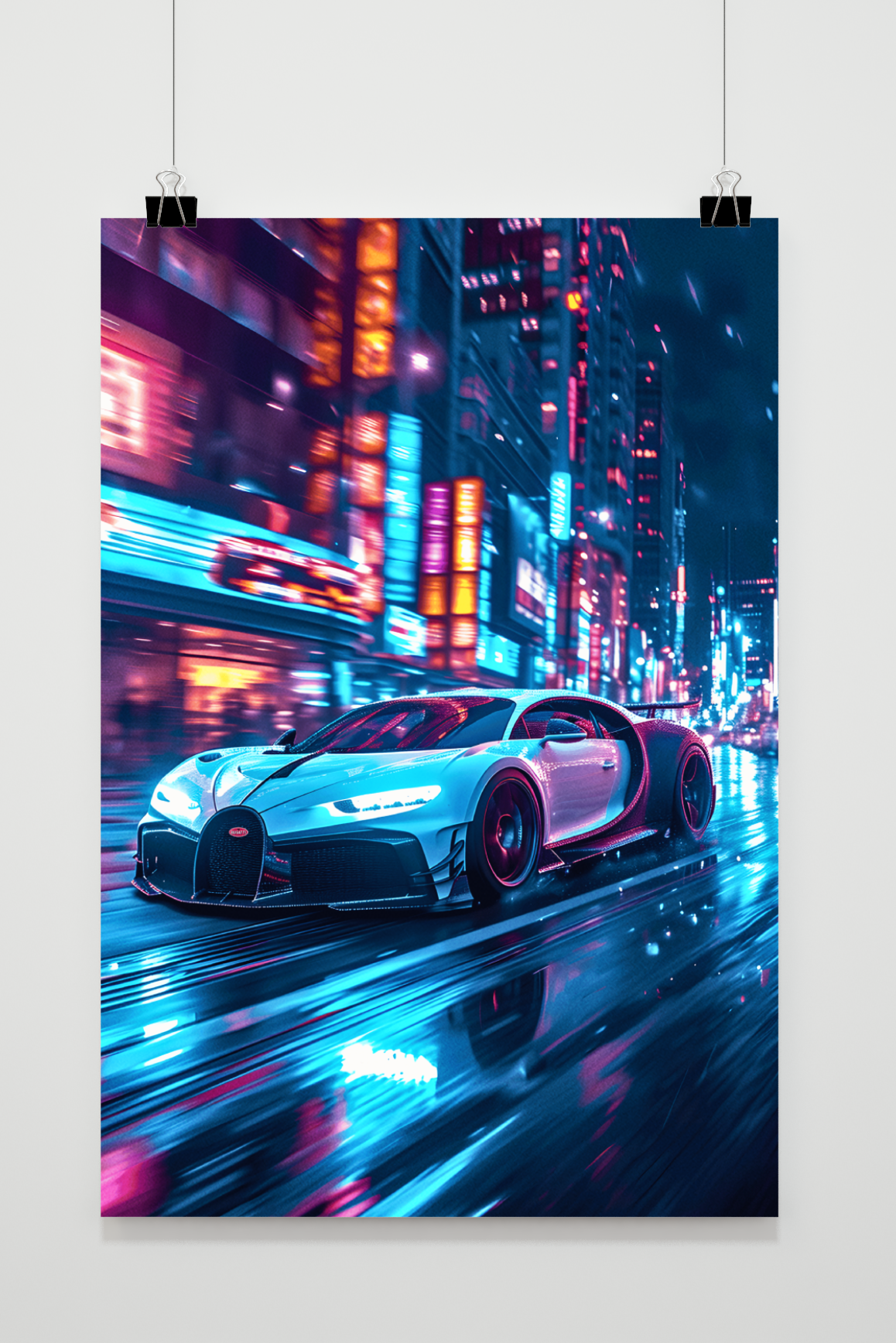 Póster Bugatti Neon Ciudad de 25 Artstreet