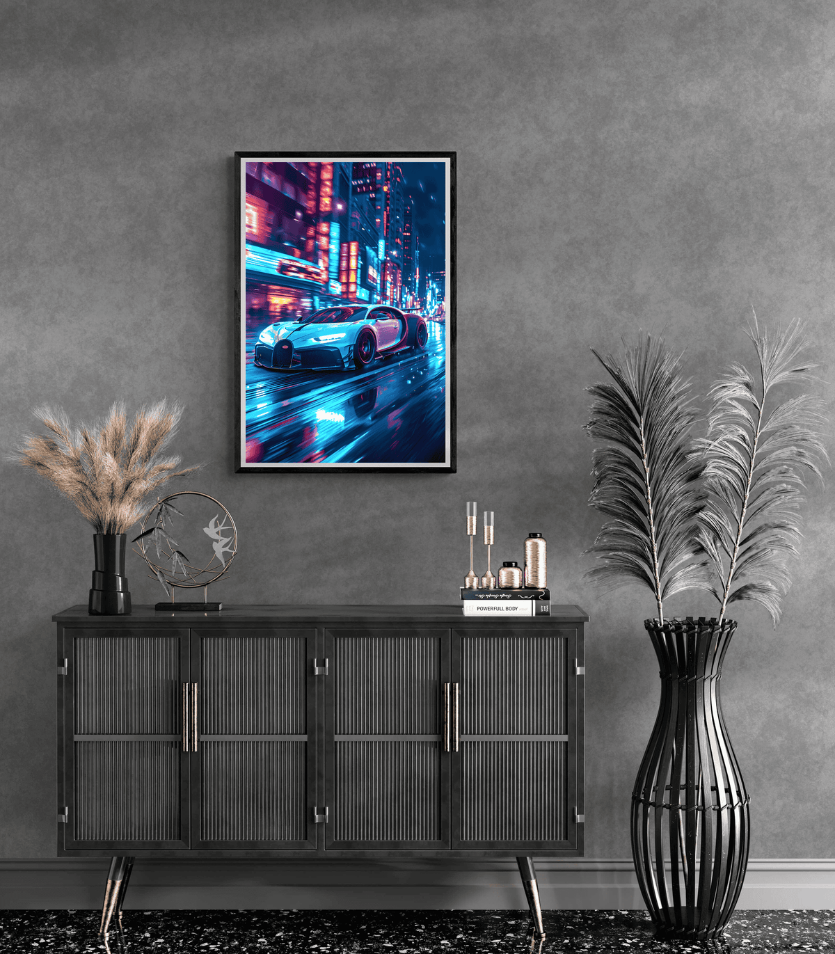 Bugatti Neon Ciudad en un interior