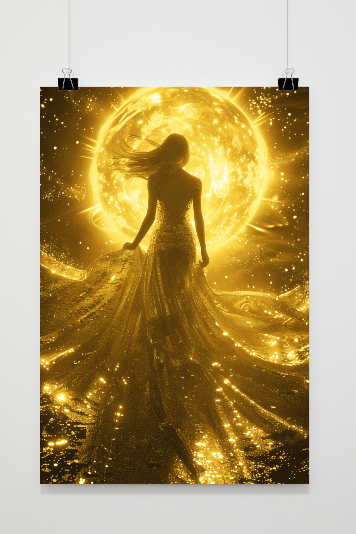 Póster Mujer Sol Dorado de 25 Artstreet