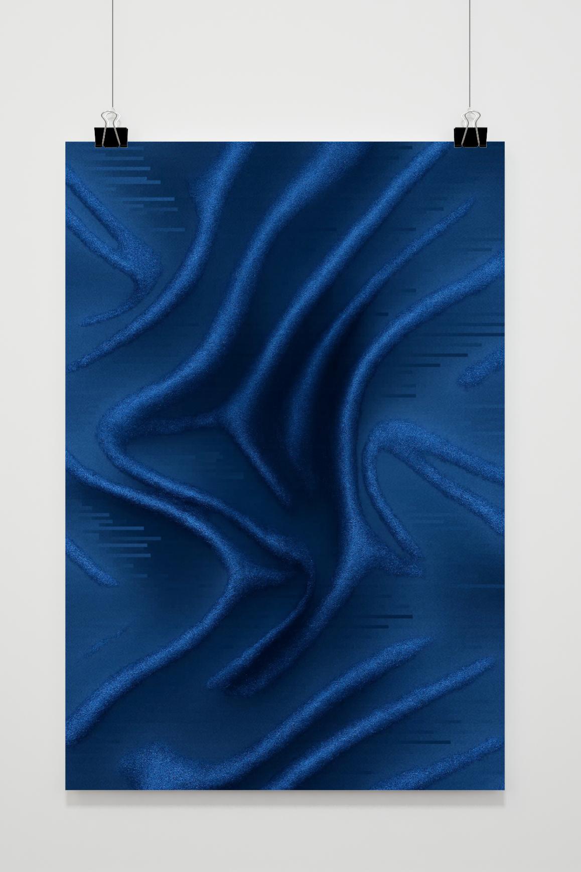 Blue Pattern Abstract Wavy in an interior